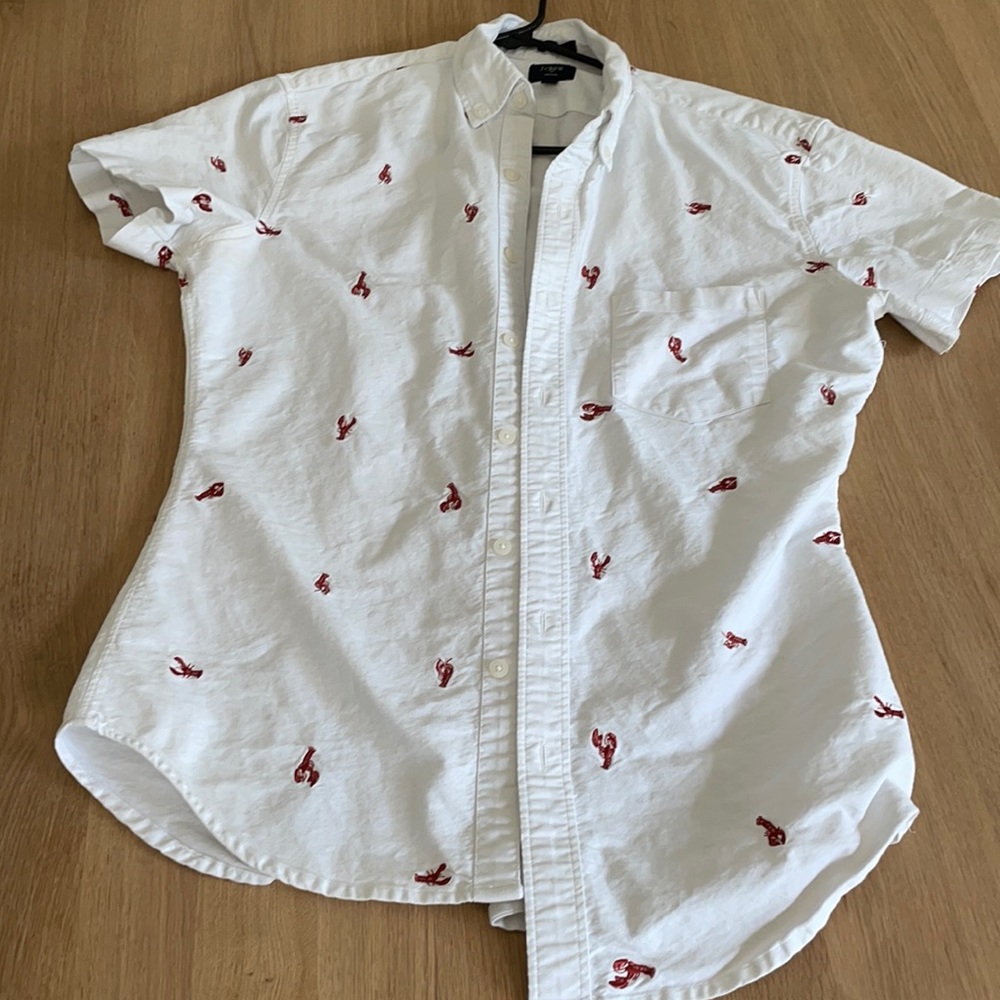 J. Crew Oxford shirt sleeve lobster